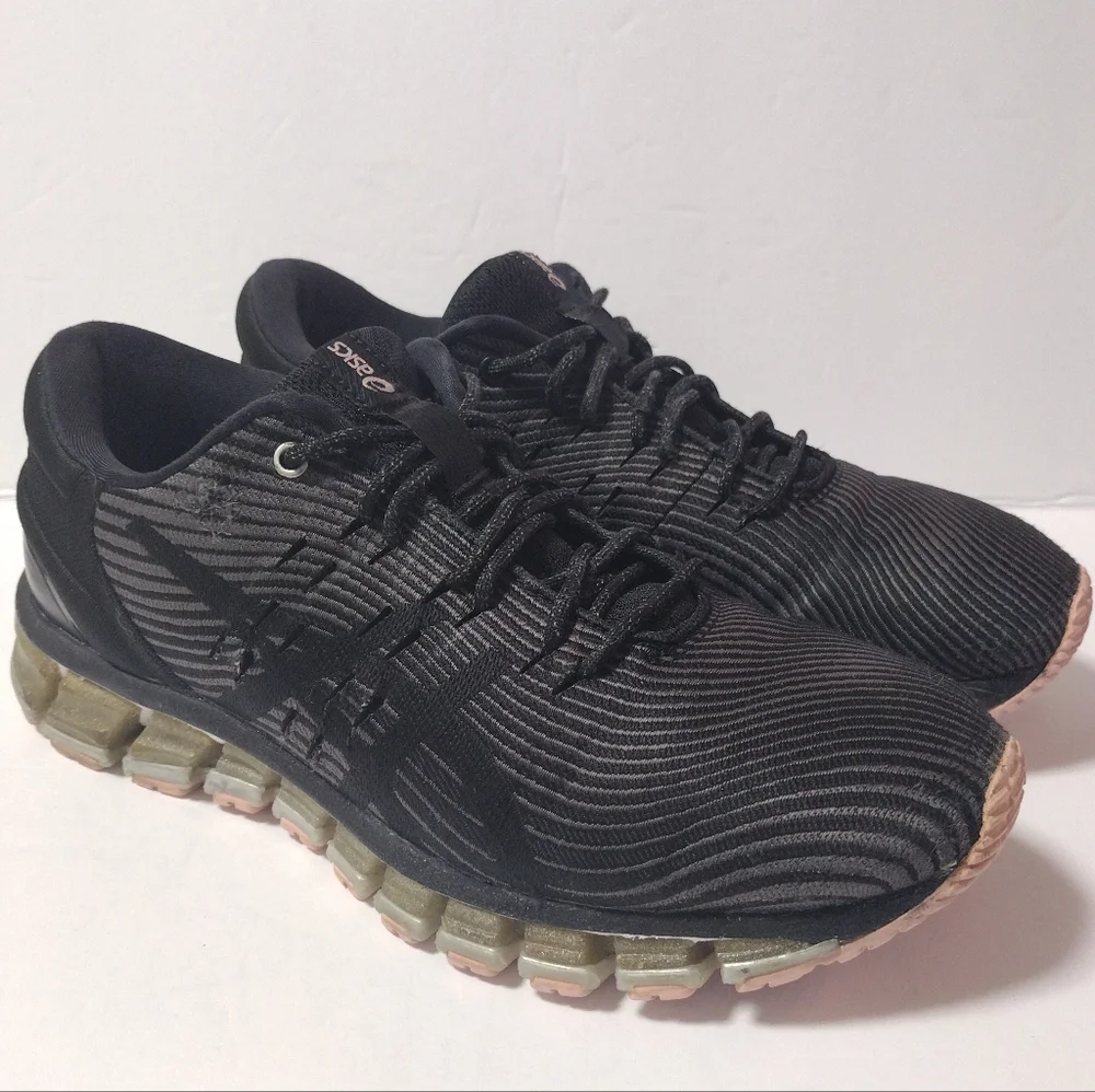 Asics Gel-Quantum 360 4 Women's Running Lace-Up Sneakers Size 7.5 Black/Carbon